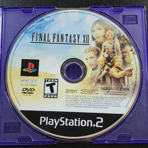 Final Fantasy XII PS2 Loose Disc, Tested & Working