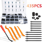 <!--F#f_0-->435x Car Bumper Door Push Pin Fastener Rivet Trim Panel Clips + 5 Removal Tools<!--F/-->