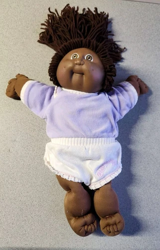 VTG Cabbage Patch Kids Doll African American 1982 CPK Outfit Brown Hair Eyes