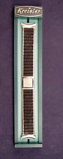 Kreisler USA 16 to 19mm vintage ss calendar watch band for Accutron & others NOS