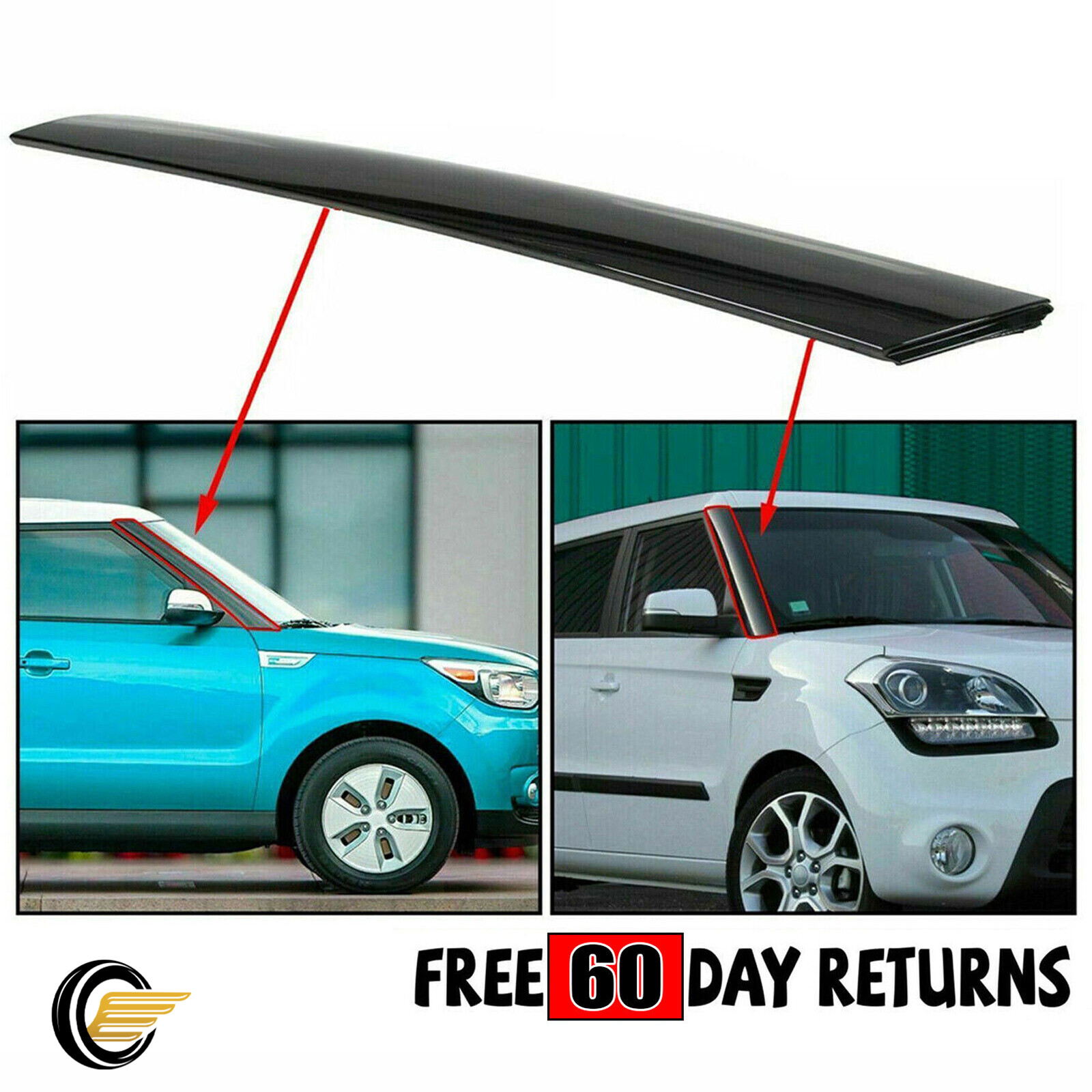 For 201012 13 KIA Soul Right Passenger Exterior Molding Windshield Pillar Trim eBay
