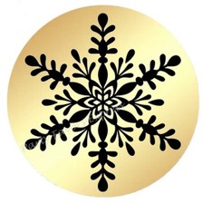 SNOWFLAKE GOLD FOIL ENVELOPE SEALS LABELS STICKERS PARTY FAVORS