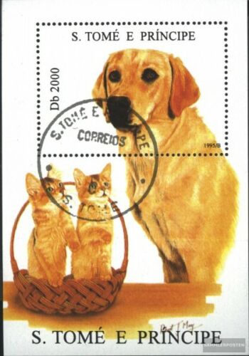 Sao Tome e Principe Block332 (kompl.Ausg.) gestempelt 1995 Hunde und Katzen - Afbeelding 1 van 1