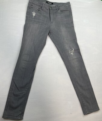Express Jeans Mens 34x32 Super Skinny Gray Denim Hyper Stretch