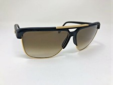 LIZ CLAIBORNE WOMENS VINTAGE SUNGLASSES ITALY MATTE BLACK GOLD OVERSIZED 2961
