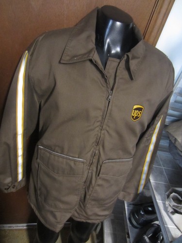 90s ups united parcel service brown yellow stripe jacket coat