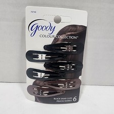 Goody Colour Color Collection 6 Pack Black Snap Hair Clips Stay In Place