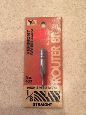 1/8” Straight Router Bit Vermont American No 403 High Speed Steel