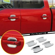 For 2021-2023 Ford F150 F-150 ABS Chrome Look Door Handle Bowl Cover Trim Decor