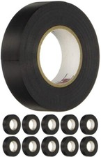 10 Pack Morris 60000 General Purpose Black Electrical Tape 3/4  X 60 Ft X 7 Mil