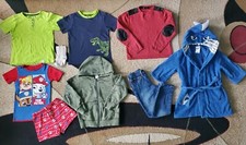 Lot of 9 Boy Clothes T-Shirt/Pajamas/Hoodie/Sweater/Jeans/ Bath Robe Sz 5-6 y.o.