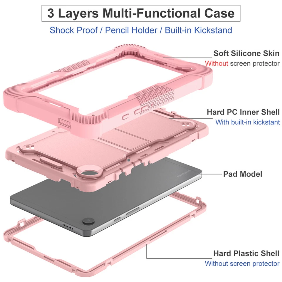 For Samsung Galaxy Tab A9 Plus A8 A7 S6 Lite Tablet Shockproof Case Stand Cover - Image 3 of 4
