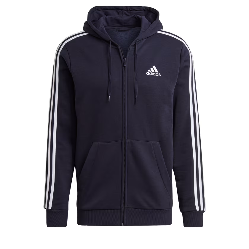 $65 NWT adidas Ink Navy blue Men's L Essentials Fleece 3-Stripes