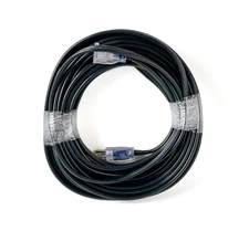 50' 12 Gauge Black Flat Extension Cord with Lighted End