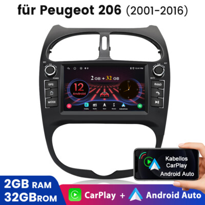 2 DIN RADIO FOR PEUGEOT 206 BLUETOOTH USB ANDROID WI-FI NAVIGATOR GPS CARPLAY