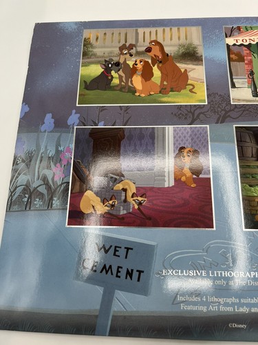 Disney Set Of 4 Lady & the Tramp Exclusive Commemorative Lithograph Prints 1994 - Picture 5 of 15