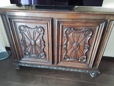 ANTICO MOBILE CREDENZA BAROCCO PIEMONTESE IN NOCE Epoca 1700 Originale