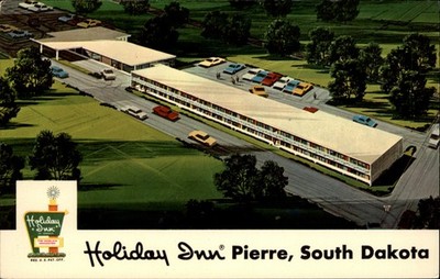 Holiday Inn Pierre South Dakota vintage postcard artist rendering s806