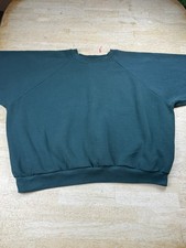 Vintage 80s Green Fruit Of The Loom Raglan Blank Crewneck Sweatshirt Sz 3XL XXXL