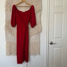 Reformation Calabra Wrap Midi Dress sz small