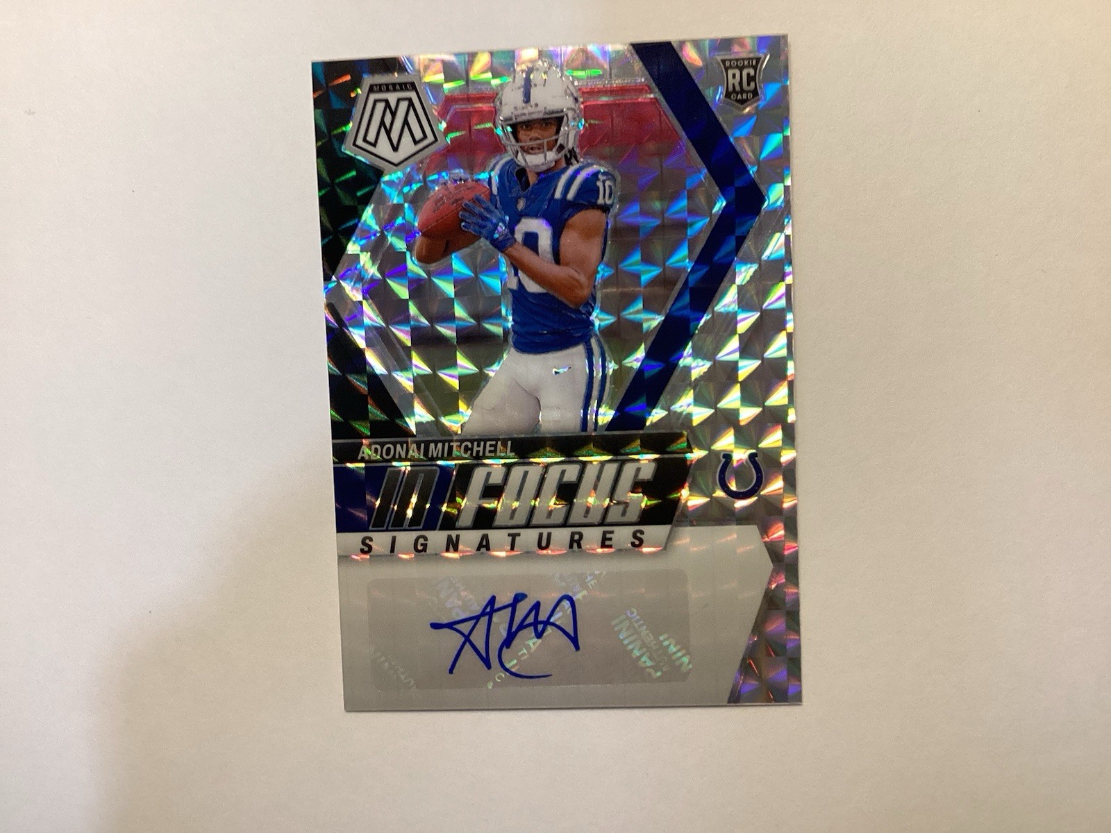 Colts Adonai Mitchell Mint 2024 Panini Mosaic In Focus Auto Autograph RC d