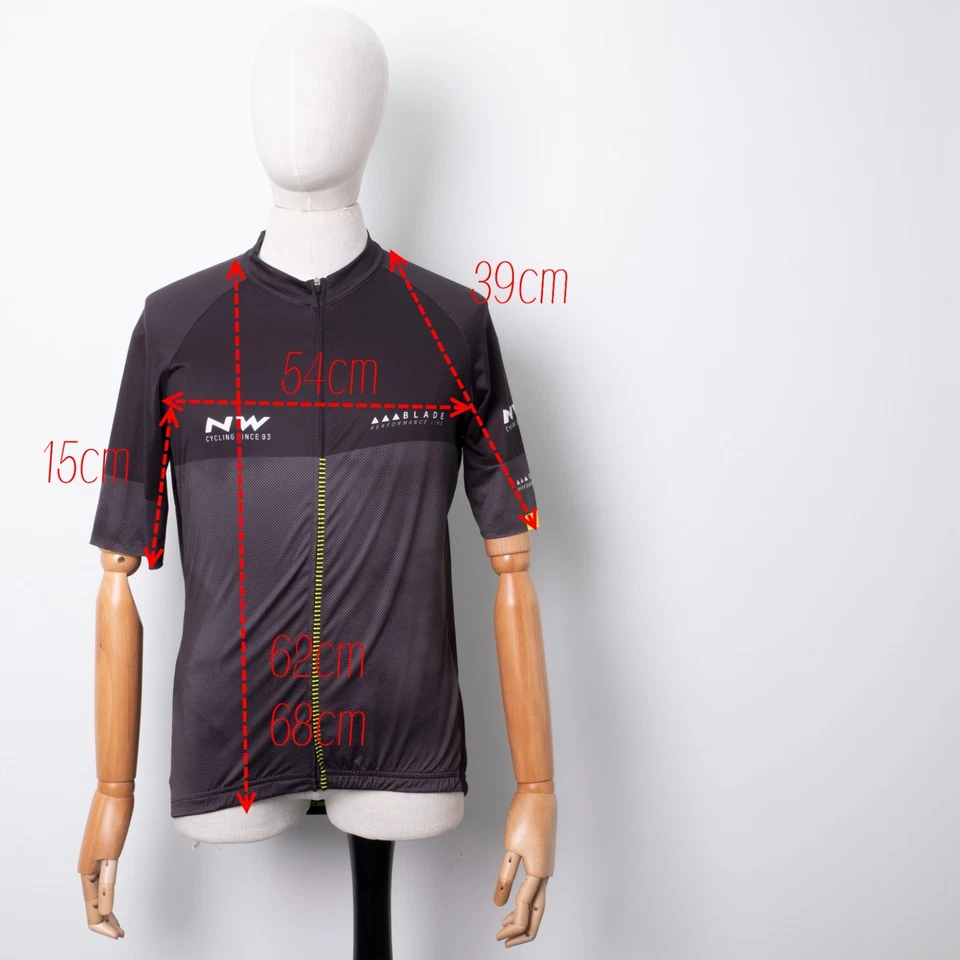 NW Northwave Hombre Cremallera Completa Manga Corta Ciclismo Jersey 2XL - Hoja Negro Gris Foto 4 de 4