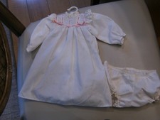 Vintage Pleasant Co American Girl Samantha Nightgown White Pink 1994 w/bloomers