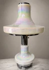 Thomas Industries MCM Iridescent Glass Double Shade Lamp with Chrome - 22" tall