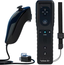 Motion plus Remote Controller Compatible with Wii, Built-In 2 in 1 Remote Motio