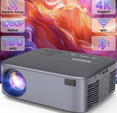 1080P Smart Projector 4K Supported 700 ANSI, WiFi 6, BT 5.2,  New