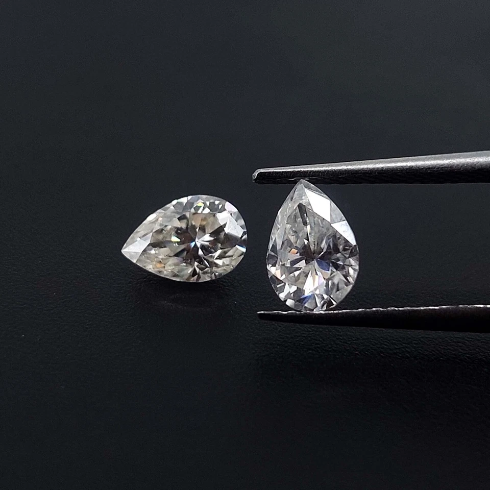 5x3 mm Lab Grown CVD Diamond Pair D COLOR VVS CLEAN Pear Cut Non Certified - Image 3 of 4