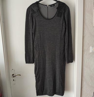 Steffen Schraut Bleistiftkleid knielang grau unifarben Rundhals Gr. 42