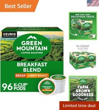 Breakfast Blend Decaf Coffee, Keurig Single Serve K-Cup pods, Light Roast, 96...