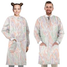 Multicolor Disposable Lab Coats SMS 50 GSM Knit Cuffs 100 Count Medium Size