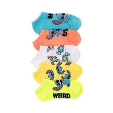 Disney Stitch Socks Womens One Size No Show Ankle 5 Pair Pack Colorful Lilo NEW