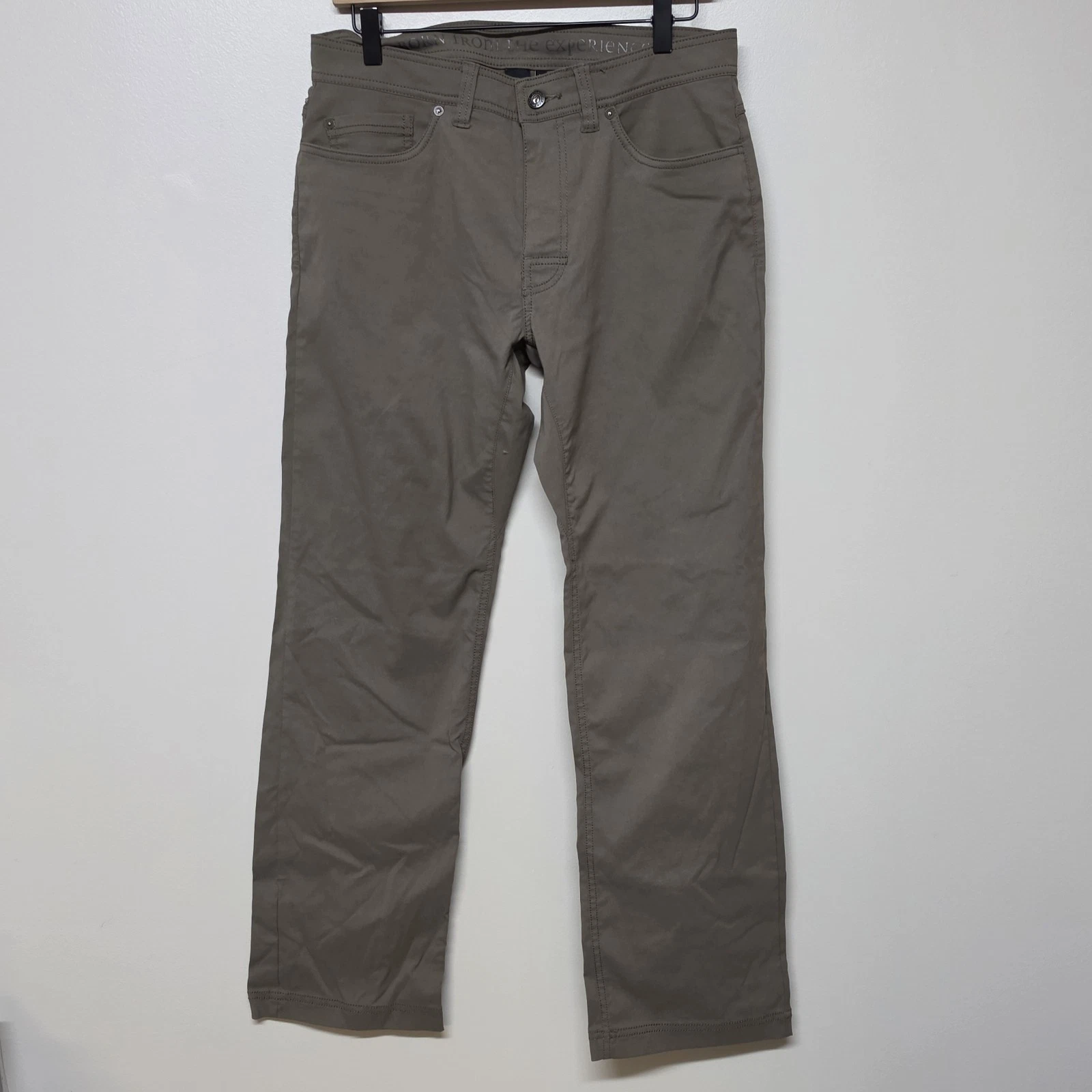 PRANA Brion Pants Men's 32x30 Brown Slim Fit Hiking Gorpcore Stretch