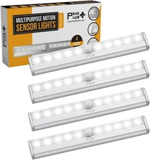 Under Cabinet Lights, 10 LED Motion Sensor Closet Lights, Wireless - 4 Pack