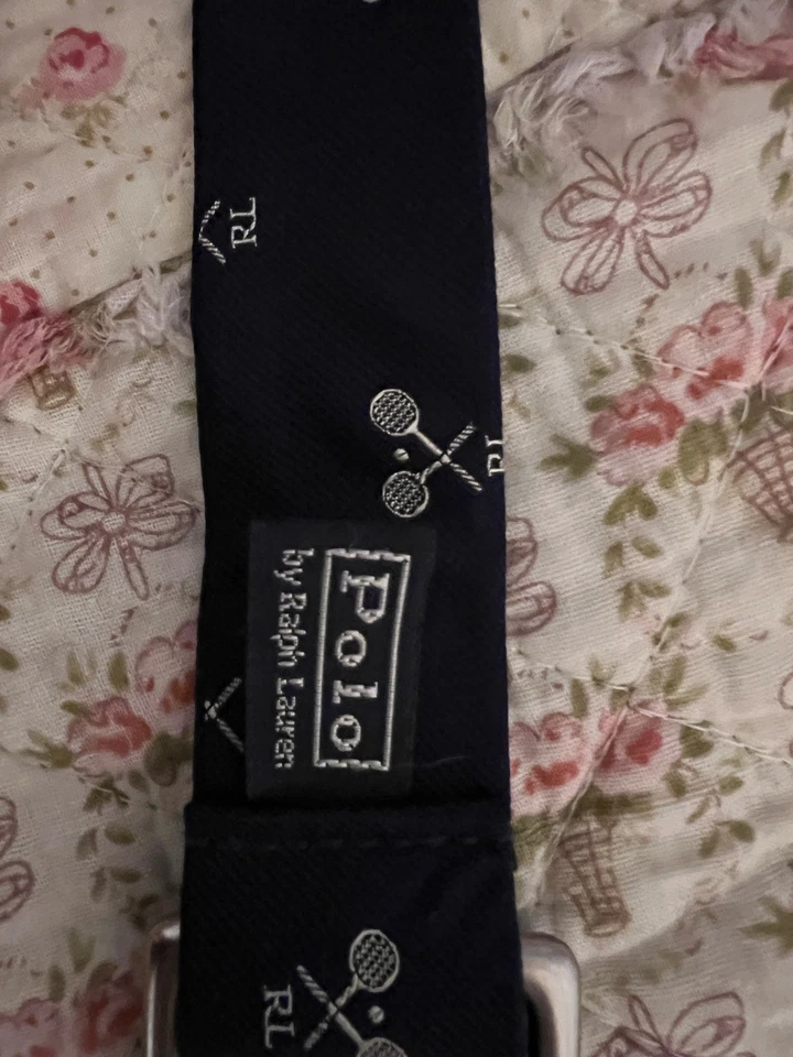 Cinto ajustável vintage polo Ralph Lauren azul marinho/branco tênis  - Imagem 3 de 4