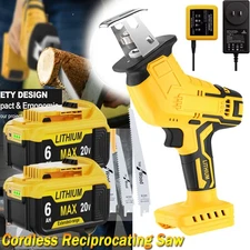 Brushed Cordless Reciprocating Saw For Dewalt 20V DCB206 6.0Ah Battery /Charger