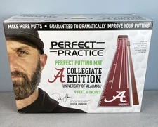 Perfect Practice Collegiate Putting Mat 9' 6" Dustin Johnson Golf - Alabama