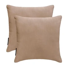 Peach Beige Satin Throw Pillow Covers, Pack of 2-Peach Beige Slub Satin