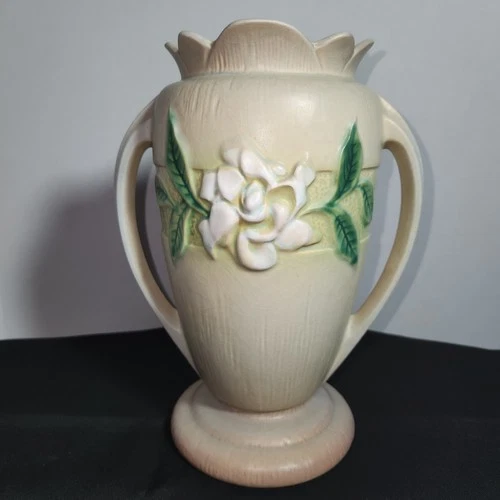 Roseville Pottery Gardenia Vase Double Handle - 1940's #686-10