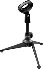 Desktop Microphone Stand - Heavy Duty Die-Cast Metal Tripod - Adjustable Height