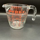 Vintage PYREX 516 Measuring Cup, J Handle, 2 Cup w Metric, Corning USA