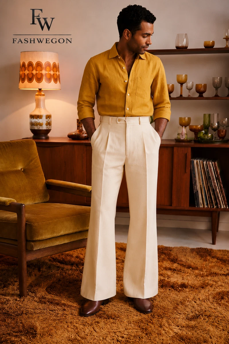 mens ivory dress pants Genoa Cream Custom Chino for Men Luxire Custom Clothing A pure linen dress pant is a versatile must Men's White Pleated Trousers -
