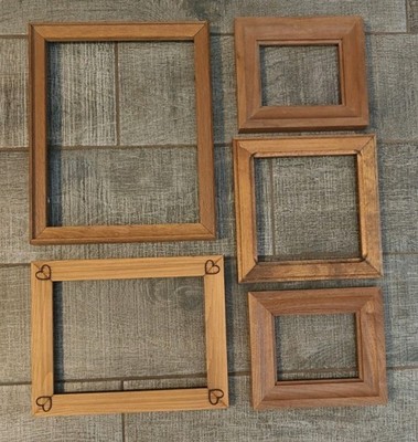 Veg Wood PICTURE FRAMES Gallery Wall Art Lot heart  Grandma Cottage core rg