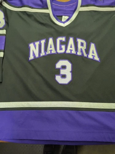 Niagara University Black/Purple Hockey Jersey XXL Game Worn