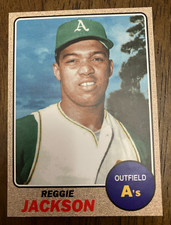 OAKLAND ATHLETICS: Reggie Jackson Custom Modern 1968 Style Art Card - HOF