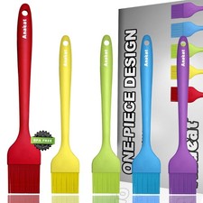 Anaeat High Heat Resistant Silicone Basting Pastry Brush Set of 5- Hygienic O...
