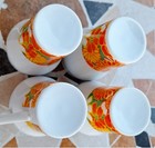 Vintage Daisy Coffee Mugs Yellow & Orange Green 1970's Flower Set of 4 — photo 3